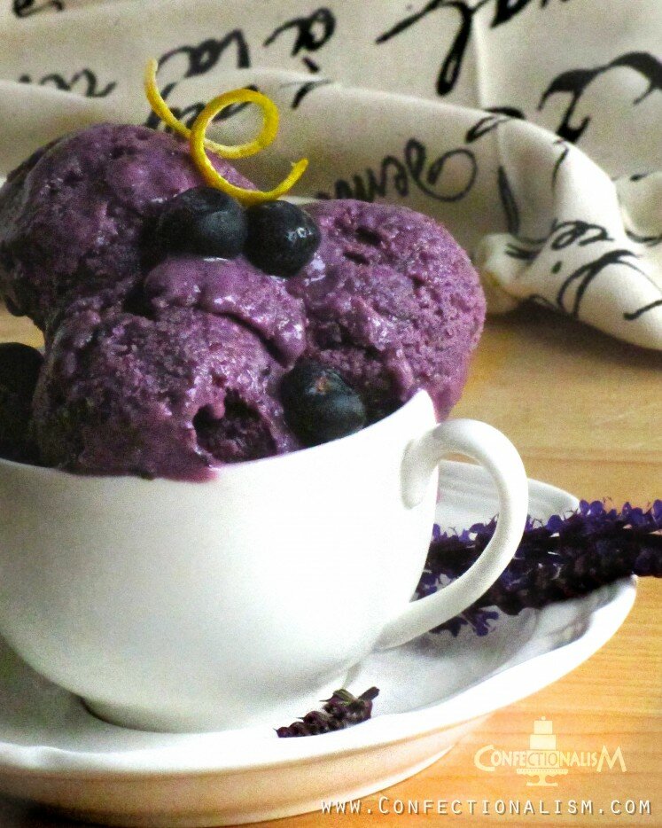 Honey Blueberry Basil Ice Cream Recipe Confectionalism.com